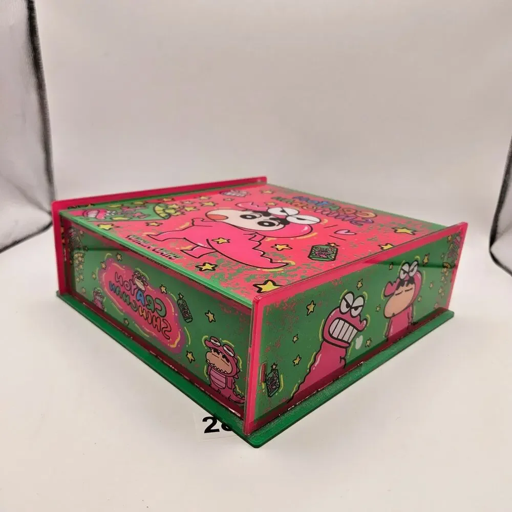 CRAYON SHIN CHAN T-REX THEME HANDMADE ACRYLIC DISPLAY BOX KAWAII STORAGE CASE